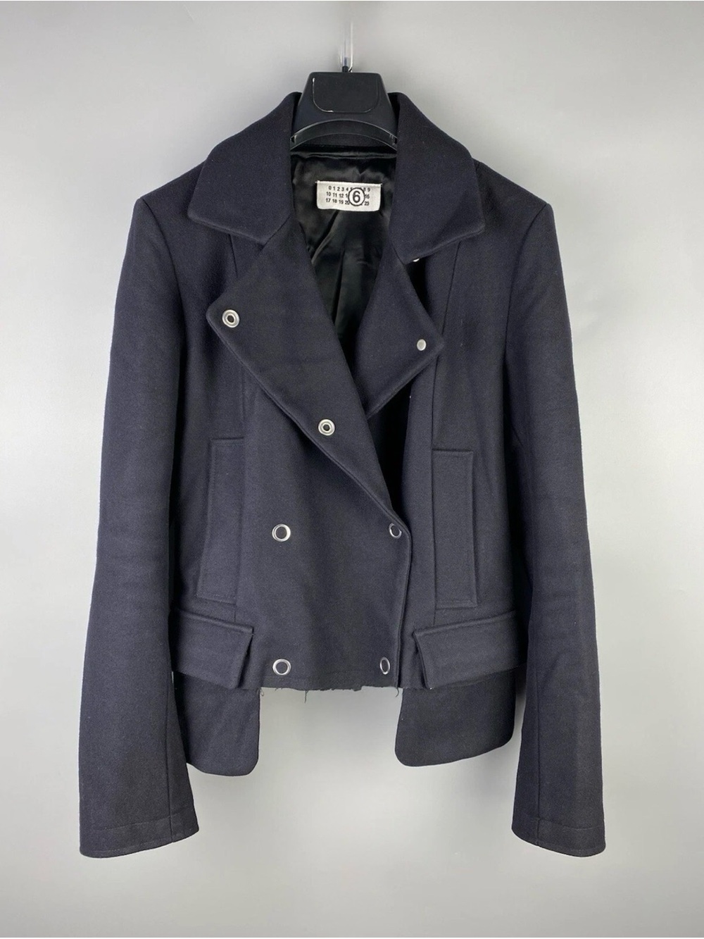 MM6 Maison Margiela Wool Moto Jacket 2006 Deconstructed Ring Snap
